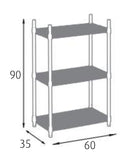 Scaffale in Acciaio Cromato 3 Ripiani 60x35x90 cm Fadi-2