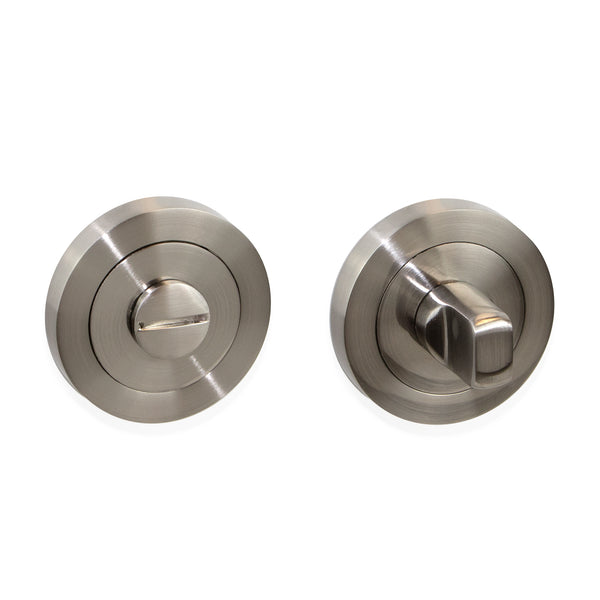 Ensemble de loquets sur rosace ronde pour porte intérieure 50 mm Zamak Satin Nickel 5 pièces Emuca online