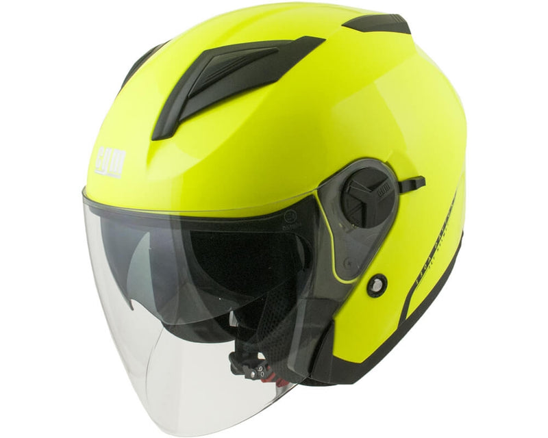 Casco Jet per Scooter Visiera Lunga CGM Daytona 130A Giallo Fluo -3