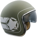 Casco Jet per Scooter Occhiale Interno CGM Savana 133L Verde Opaco -1