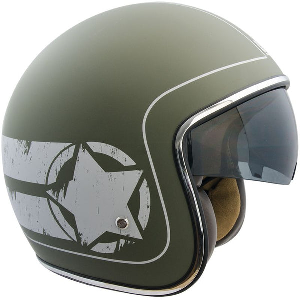 Casque Jet pour Scooter CGM Savana 133L Masque Intérieur Vert Mat acquista