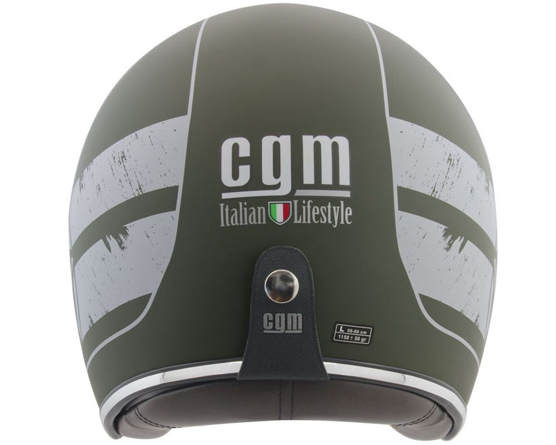 Casco Jet per Scooter Occhiale Interno CGM Savana 133L Verde Opaco -2