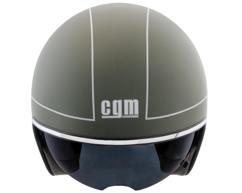 Casco Jet per Scooter Occhiale Interno CGM Savana 133L Verde Opaco -4