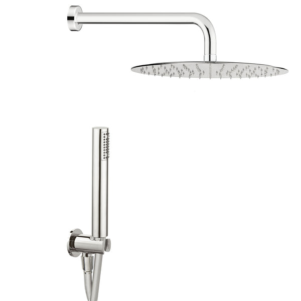 acquista Kit Soffione Doccia Tondo Ø 30 cm in Acciaio Inox Rondò Tondo 30