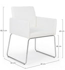 Set 2 Sedie Imbottite 60x54x80,5 cm Sixty in Ecopelle Bianco-2