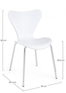 Set 4 Sedie 50x49,5x82 cm Tessa in Plastica Bianco-2