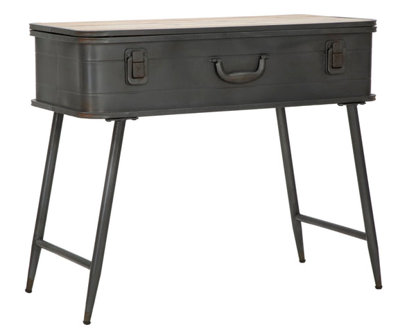 sconto Console Industry avec rangement 80x35x67,5 cm Bois de sapin et fer gris