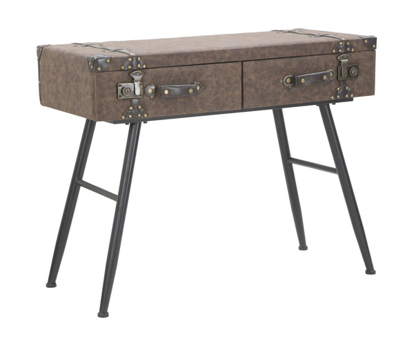 Console de Voyage 90x40x80 cm MDF et en PU Fer et Marron online