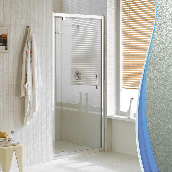 sconto Porte de douche 1 porte battante en cristal opaque 6mm H198 Fosterberg Aalborg Différentes tailles