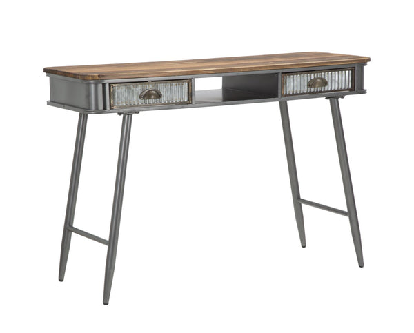 Console Illinois 111x40x76 cm en Fer et Bois de Sapin Gris et Gris et Naturel prezzo