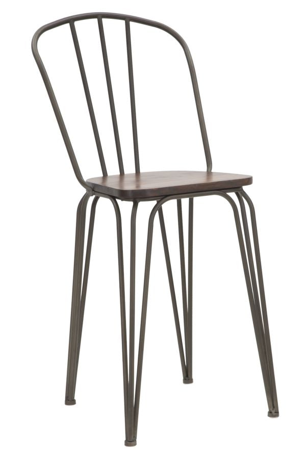 Lot de 2 Chaises de Bar Harlem 54x45x102 cm en Fer et Bois Gris sconto