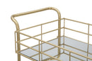 Carrello Glam Rettangolare 60x30,5x80 cm in Ferro e Vetro Oro-6