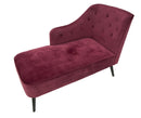 Chaise Longue Paris 132x62x90 cm Legno Spugna e Velluto Sintetico Bordeaux e Nero-5