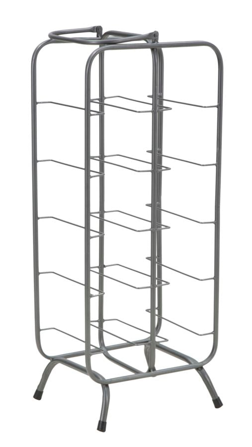 Porta Bottiglie Rack Rettangolare 10 Posti 28x23x67 cm in Ferro Grigio-1