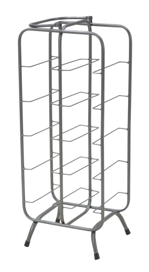 Porta Bottiglie Rack Rettangolare 10 Posti 28x23x67 cm in Ferro Grigio-3