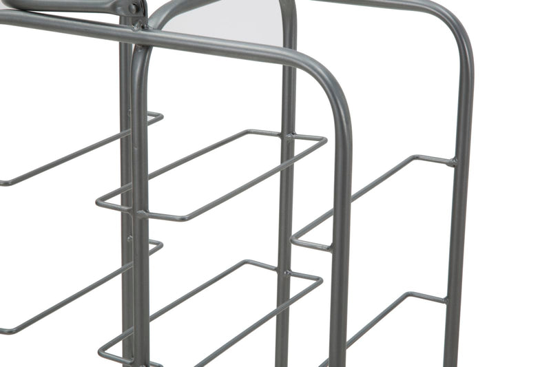 Porta Bottiglie Rack Rettangolare 10 Posti 28x23x67 cm in Ferro Grigio-5