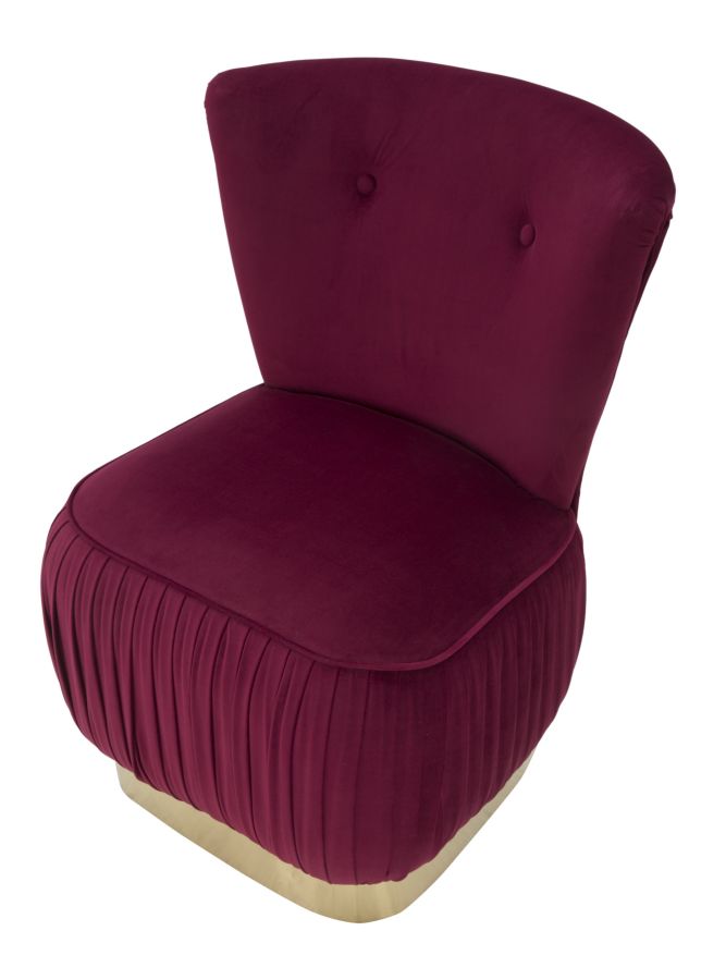 Poltrona Lady Bordeaux 60x55x79 cm in Legno e Spugna e in Ferro e Poliestere Bordeaux e Oro-4