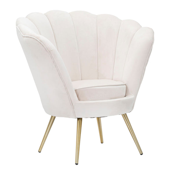 online Fauteuil Vienna crème 85x76x88 cm éponge et tissu et métal blanc et doré