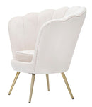 Poltrona Vienna Crema 85x76x88 cm Spugna e Tessuto e Metallo Bianco e Oro-3