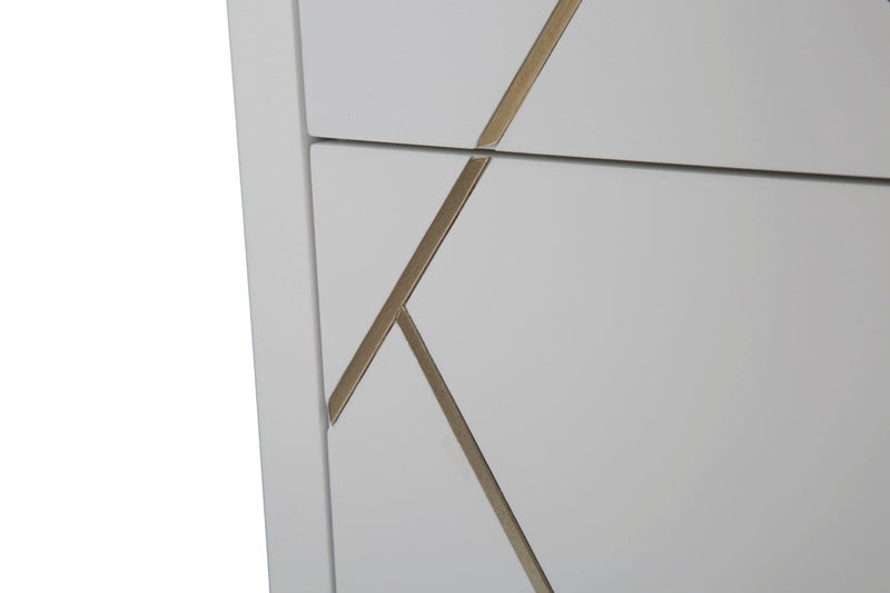 Comodino Luxy 45x40x51 cm in Legno e MDF e in Ferro Bianco e Oro-8