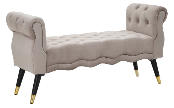 prezzo Banc Paris 120x40x60 cm en Métal Bois Éponge et Polyester Gris Noir et Doré