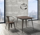 Tavolo Square Industrial 80x80x75 cm ELM Legno e Ferro Marrone-9