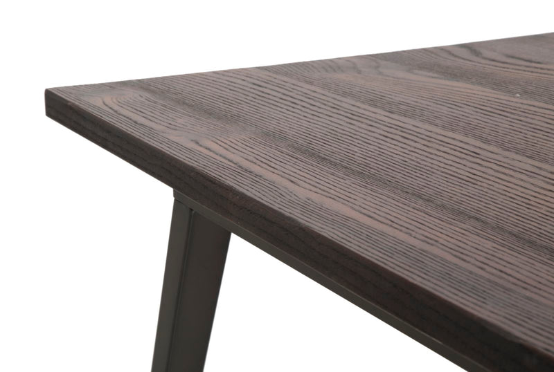 Tavolo Square Industrial 80x80x75 cm ELM Legno e Ferro Marrone-4