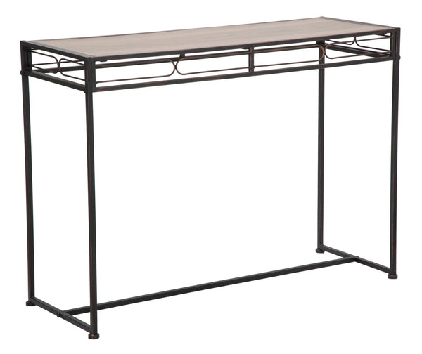 sconto Console Essential 110x40x80 cm en Fer et MDF Noir et Marron