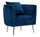 Fauteuil Bucharest bleu électrique 76x74x73 cm en tissu éponge Playwood et métal bleu et doré