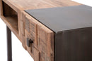 Console Mumbai 118x40x76 cm in Legno di Acacia e in Ferro Marrone e Nero-5