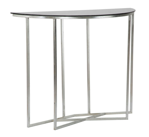 Console Oslo 100x40x80 cm en Fer et Argent et Verre Noir online