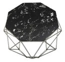 Tavolinetto Diamond Marble Ø68x52 cm in Ferro e Marmo Oro e Nero-2