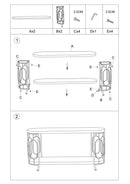 Console New Mexico 120x40x80 cm in Ferro e MDF Marrone e Grigio-10