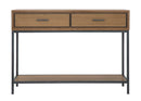 Console Malé 110x40x80 cm Legno di Abete e Impiallacciatura di frassino e MDF e in Ferro Marrone e Grigio-2