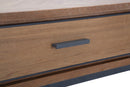 Console Malé 110x40x80 cm Legno di Abete e Impiallacciatura di frassino e MDF e in Ferro Marrone e Grigio-5