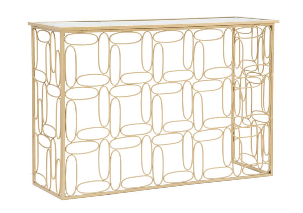 prezzo Console Bubbles 120x40x81 cm en Fer et Miroir Doré et Argenté