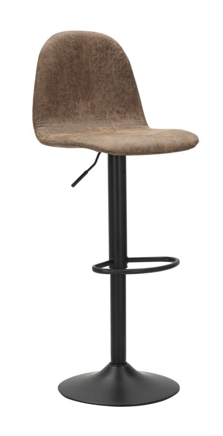 Tabouret Berlin 41x50x90-112 Hauteur d'assise 60x81 cm en Fer et Éponge et PU Marron et Gris online