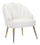 Fauteuil Coque Crème 65x69x84 cm en Bois Éponge Polyester Crème et Doré et Acier