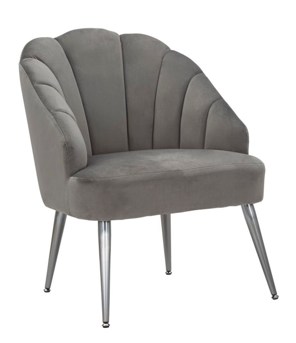 Fauteuil Coquille Gris 65x69x84 cm en Bois Éponge, Polyester et Acier Gris sconto