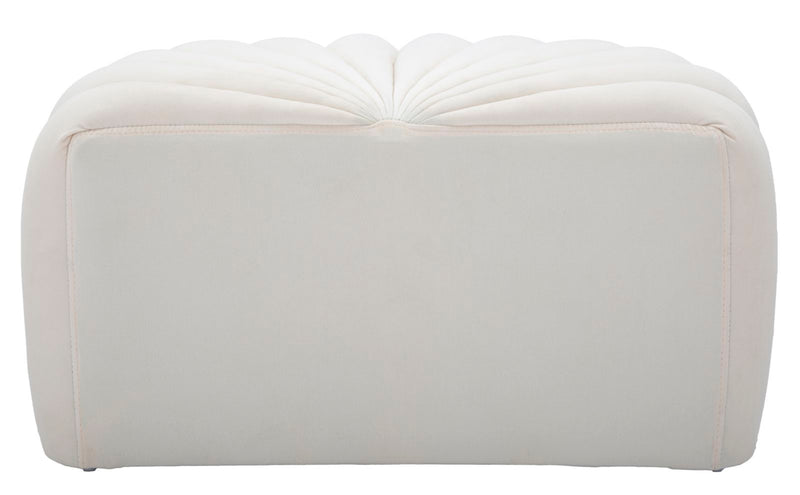 Puff Shell Crema 80x54x42 cm in Legno Spugna e Poliestere Crema-8