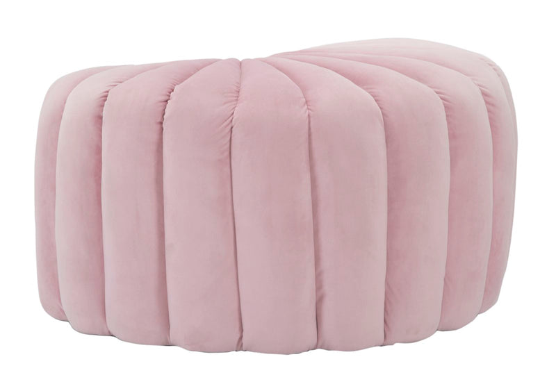 Puff Shell Rosa 80x54x42 cm in Legno Spugna e Poliestere Rosa-1