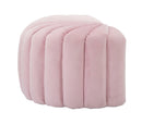 Puff Shell Rosa 80x54x42 cm in Legno Spugna e Poliestere Rosa-3