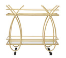 Carrello Ribbon 80x40x75 cm in Ferro MDF e Specchio Oro-2