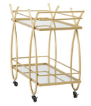 Carrello Ribbon 80x40x75 cm in Ferro MDF e Specchio Oro-3