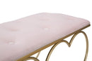 Panca Heart Rosa 105x37,5x51,5 cm in Ferro e MDF e Spugna e Poliestere Oro e Rosa-4