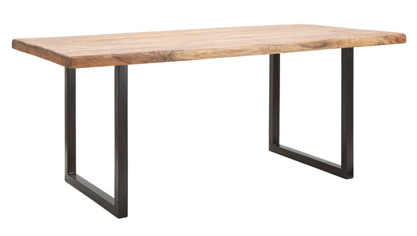 Table à manger Yellowstone 180x90x77 cm en bois d'acacia et fer marron et noir acquista