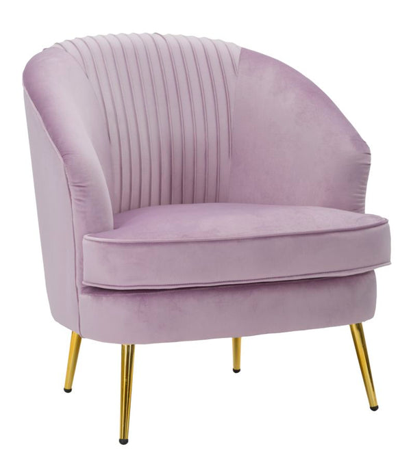 Fauteuil Loxy Rose 68x72x80 cm en Bois et Velours Rose et Doré sconto