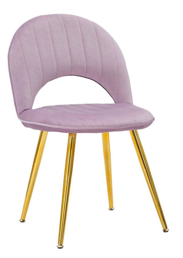 Lot de 2 Chaises Rembourrées 52x48x78 cm en Tissu Velours Flex Rose et Doré prezzo