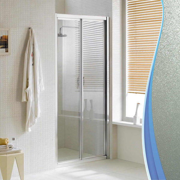 Porte de douche murale 1 porte pliante en cristal opaque 4mm H198 Fosterberg Fyn Différentes tailles sconto