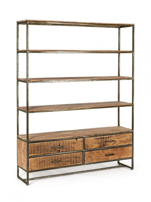 acquista Libreria 4 Ripiani 4 Cassetti 145x35x190h cm Elmer